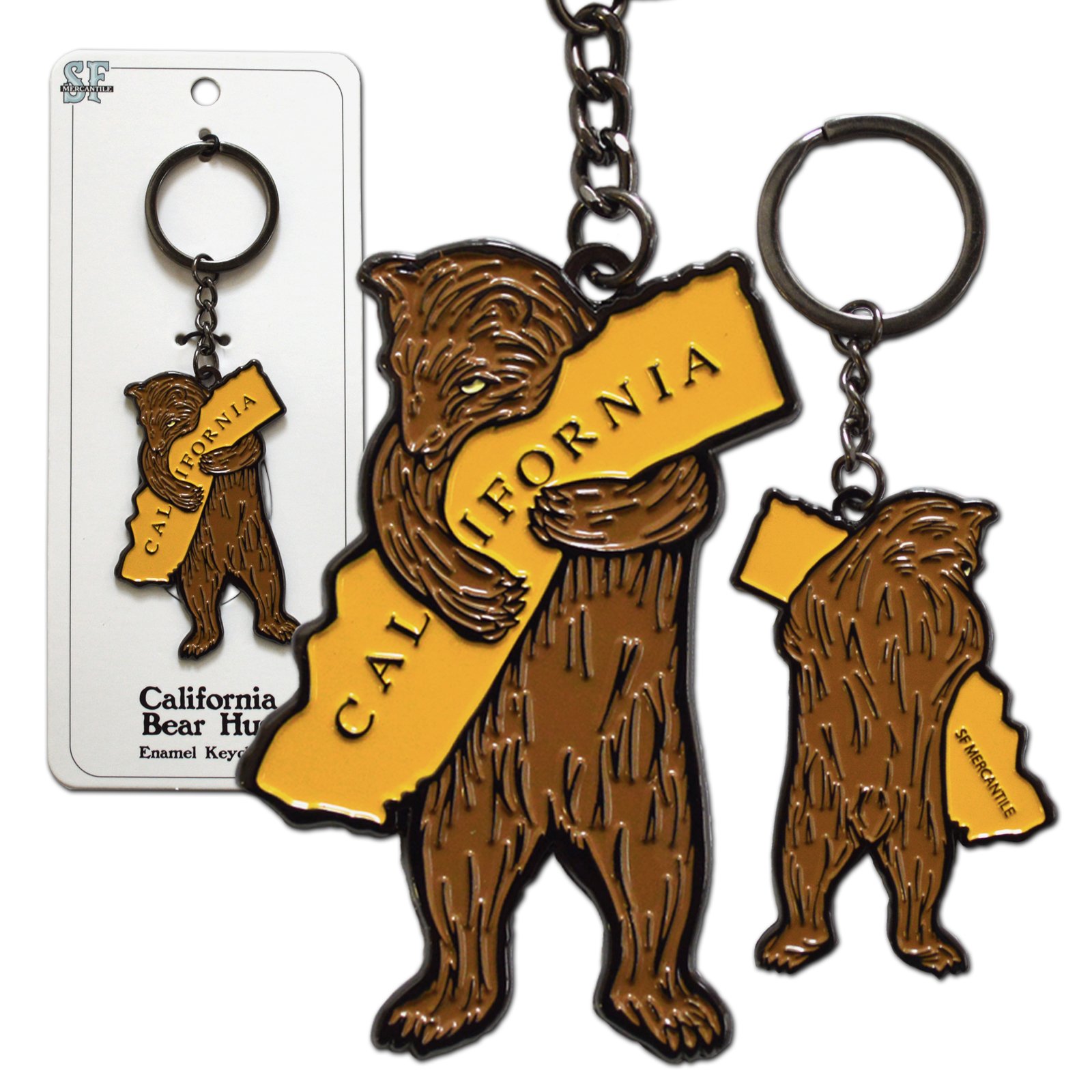 California Bear Hug Enamel Keychain — San Francisco Mercantile