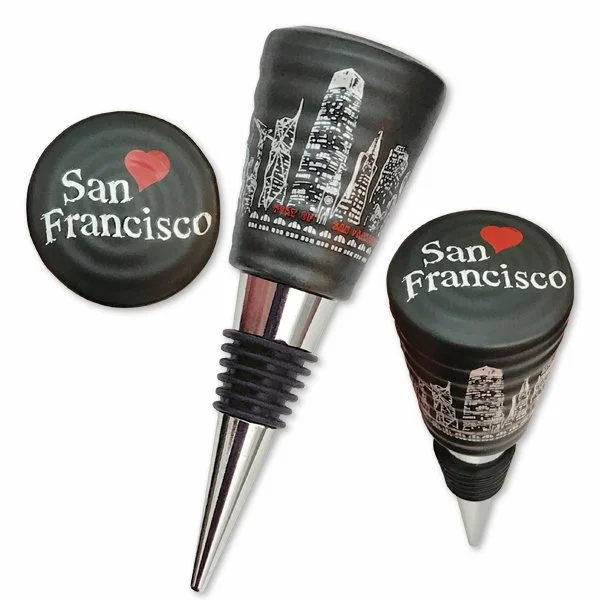 SF Night Skyline  Bottle Stopper