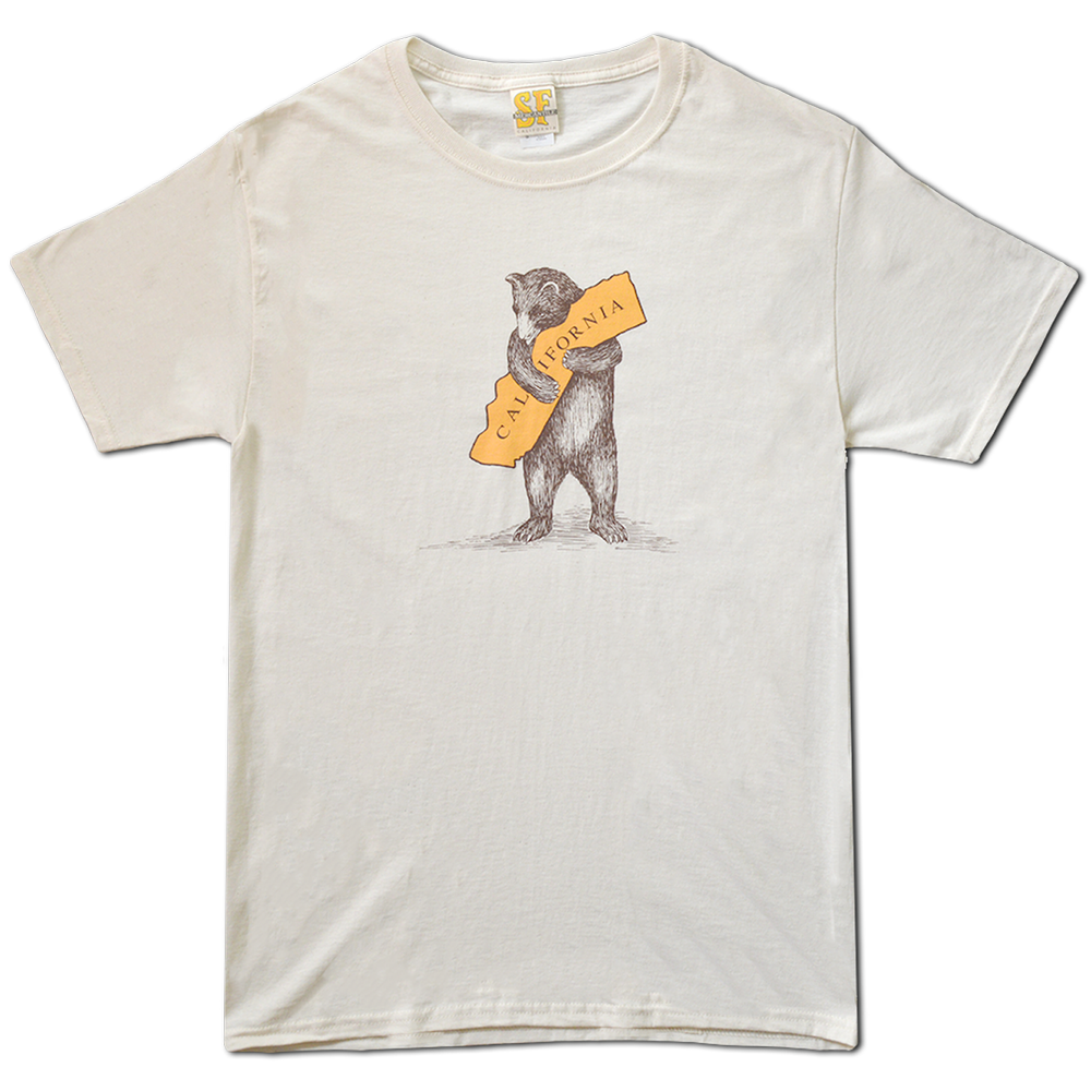 White & Gold California Bear Hug Unisex Tee — San Francisco Mercantile