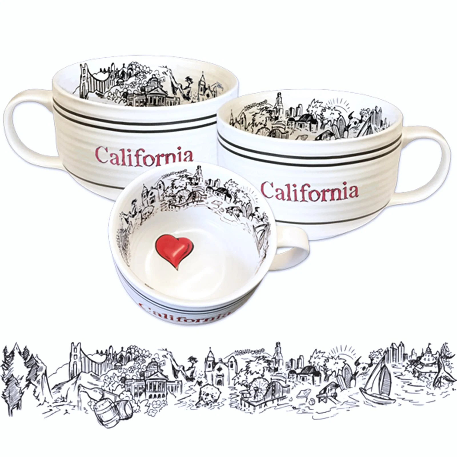 Heart in California Soup Mug  San Francisco Mercantile