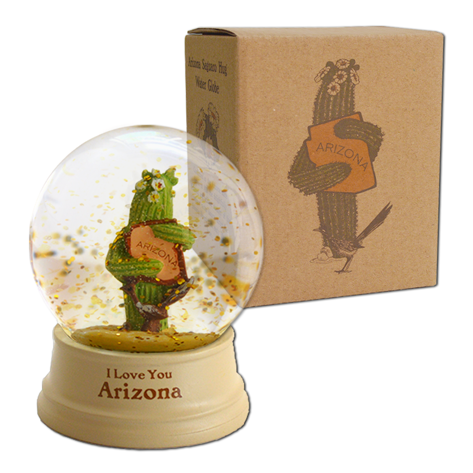 Arizona Saguaro Hug Mini Water Globe