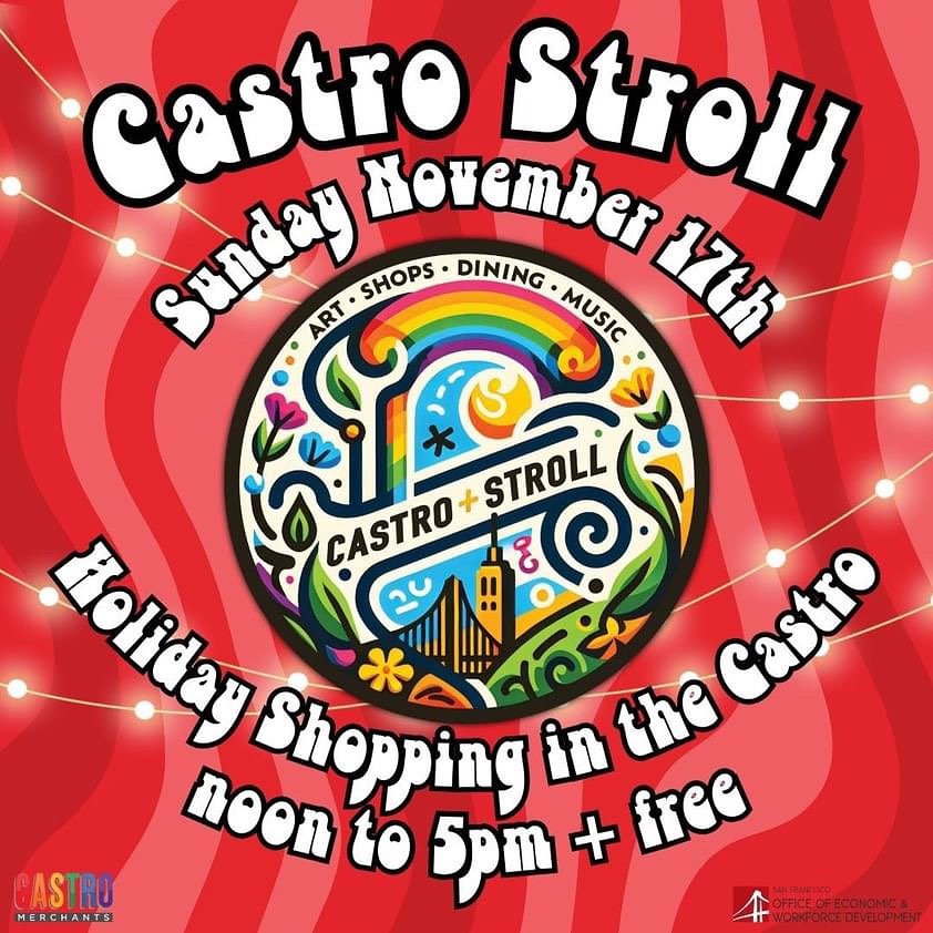 ❄️Castro Stroll is Tomorrow!!!! ❤️ from 12-5 there will be vendors, live music and more!!!! Don&rsquo;t forget to stop by 🎅🏾