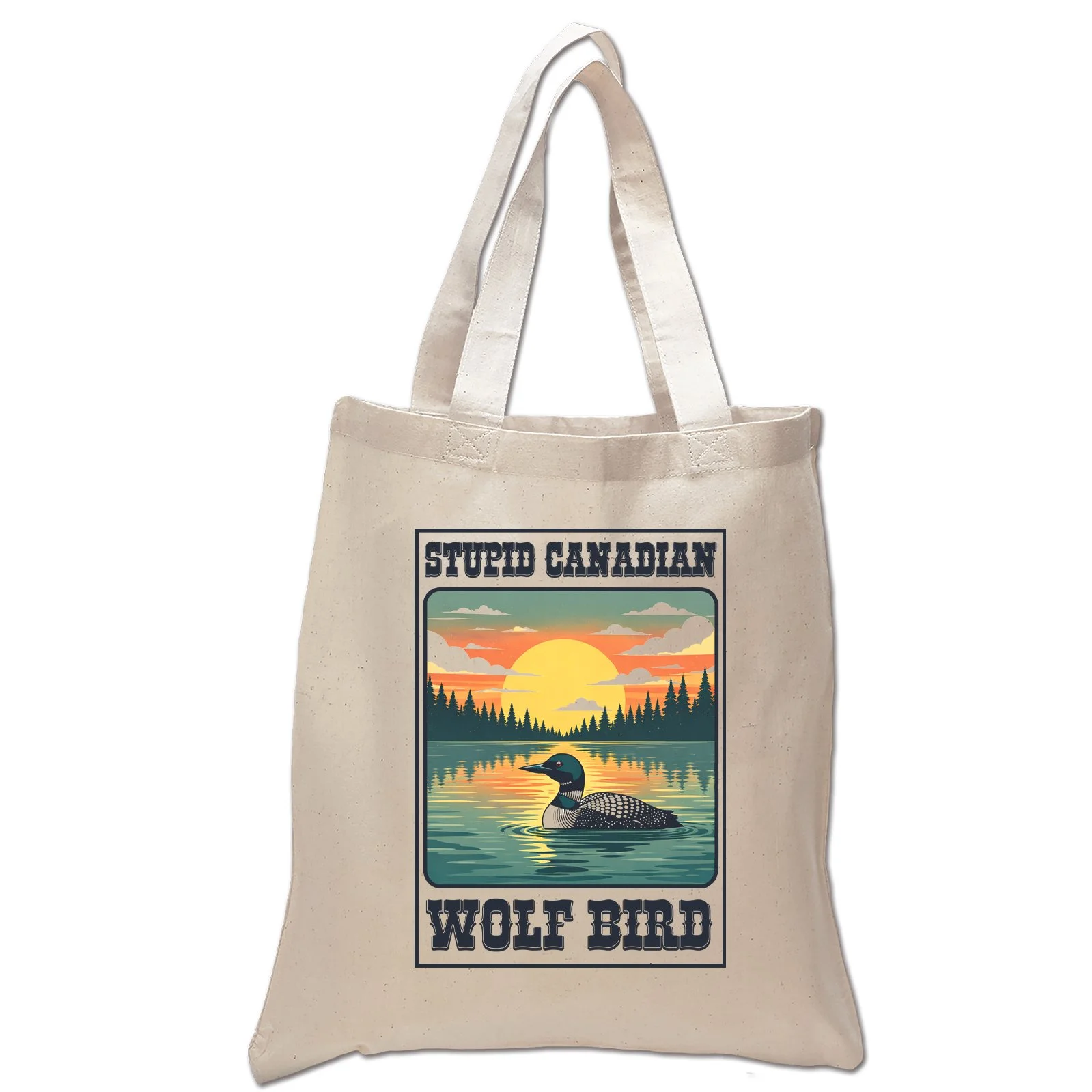 Stupid Wolf Bird Natural Tote