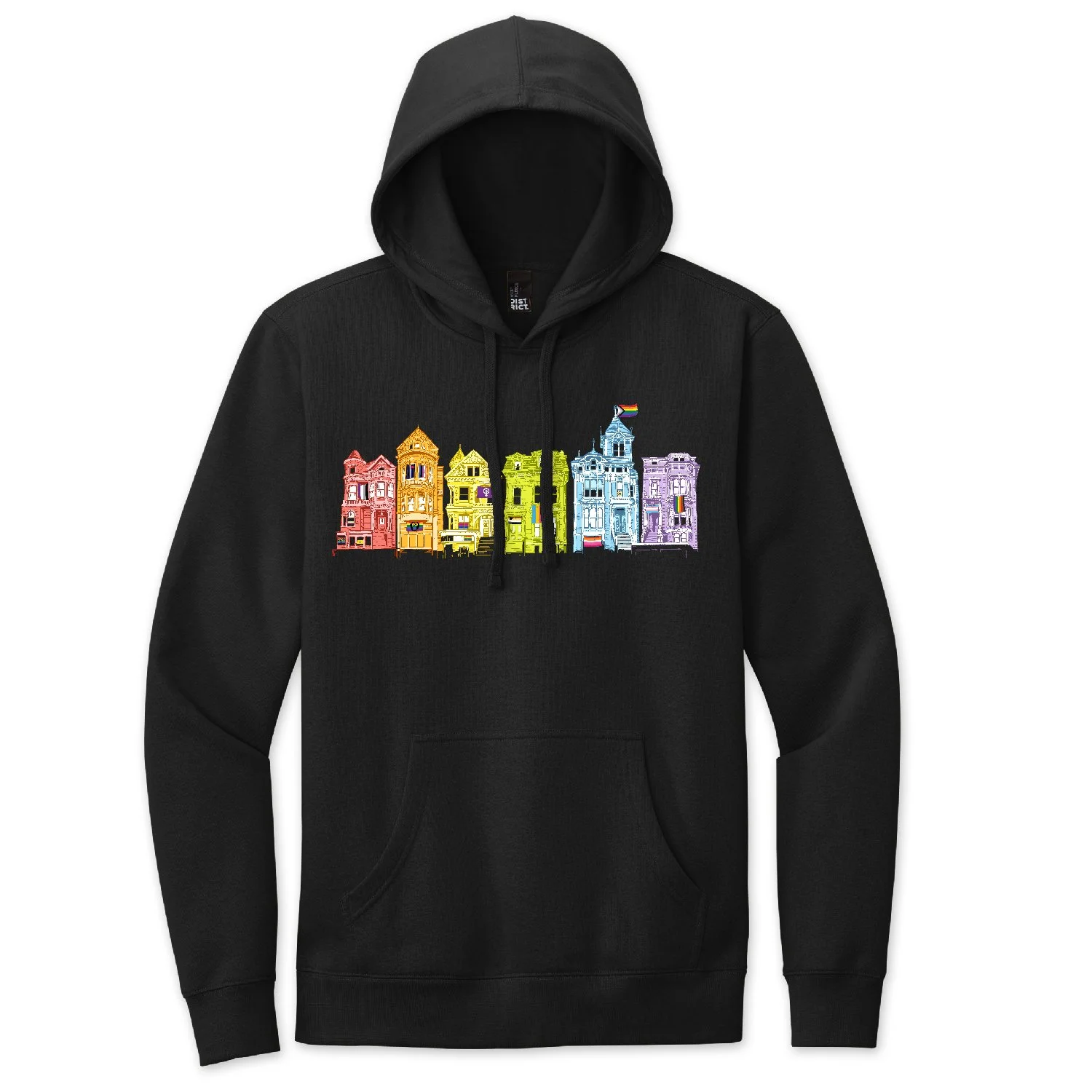 LGBTQ+ Rainbow Victorians Unisex Pullover Hoodie, Black