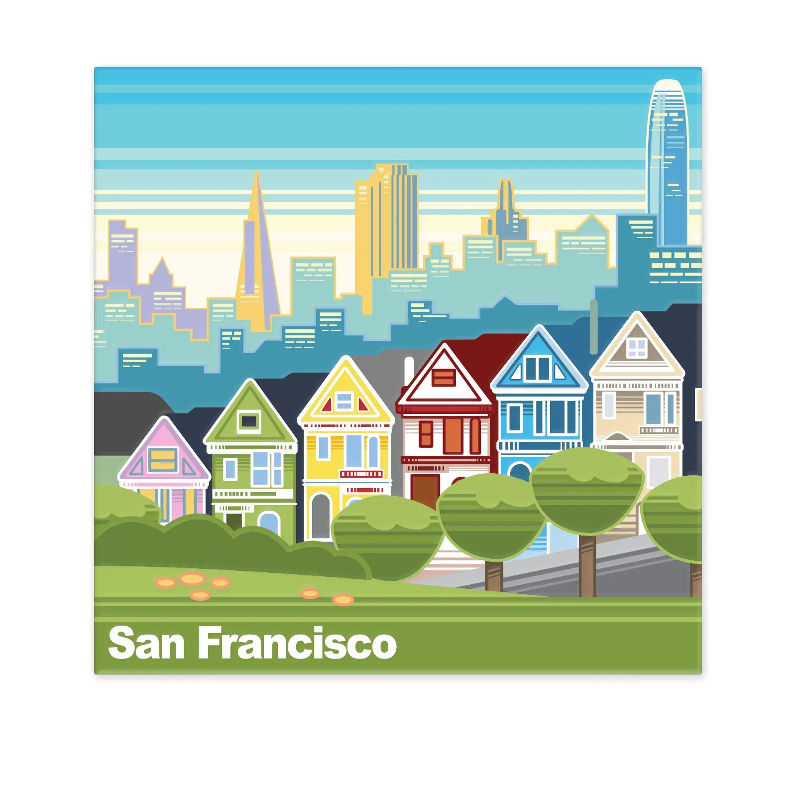 Alamo Square Magnet 3x3