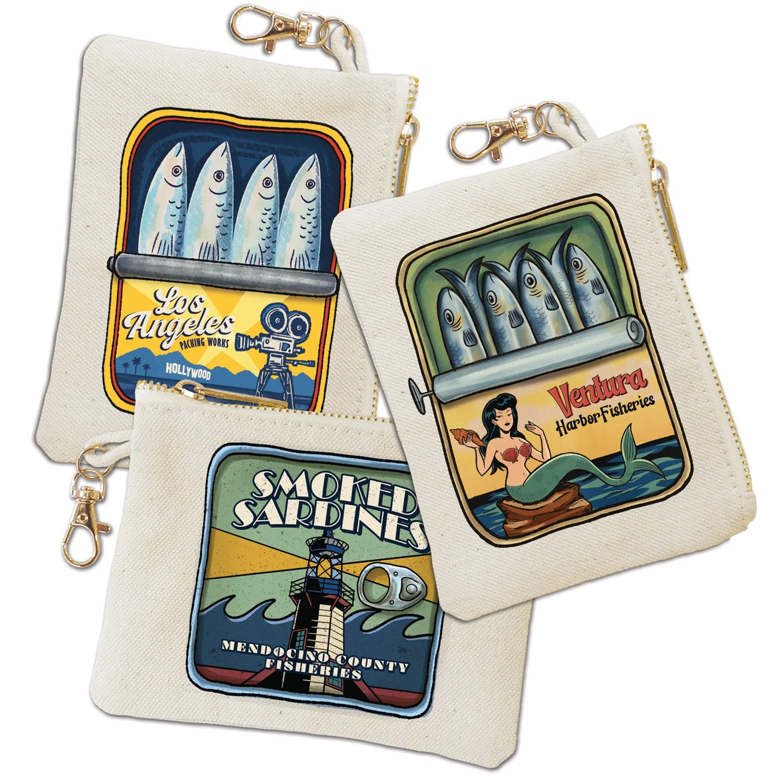 California Sardine Coin Purses