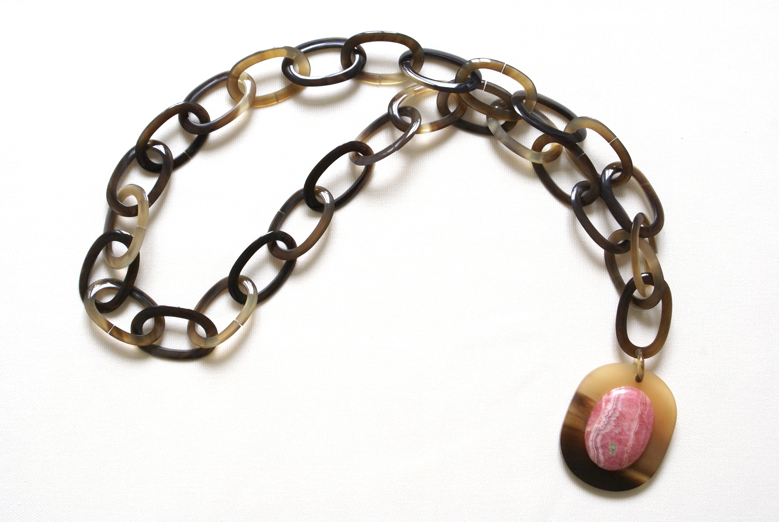 Shilo necklace with rodochrosite