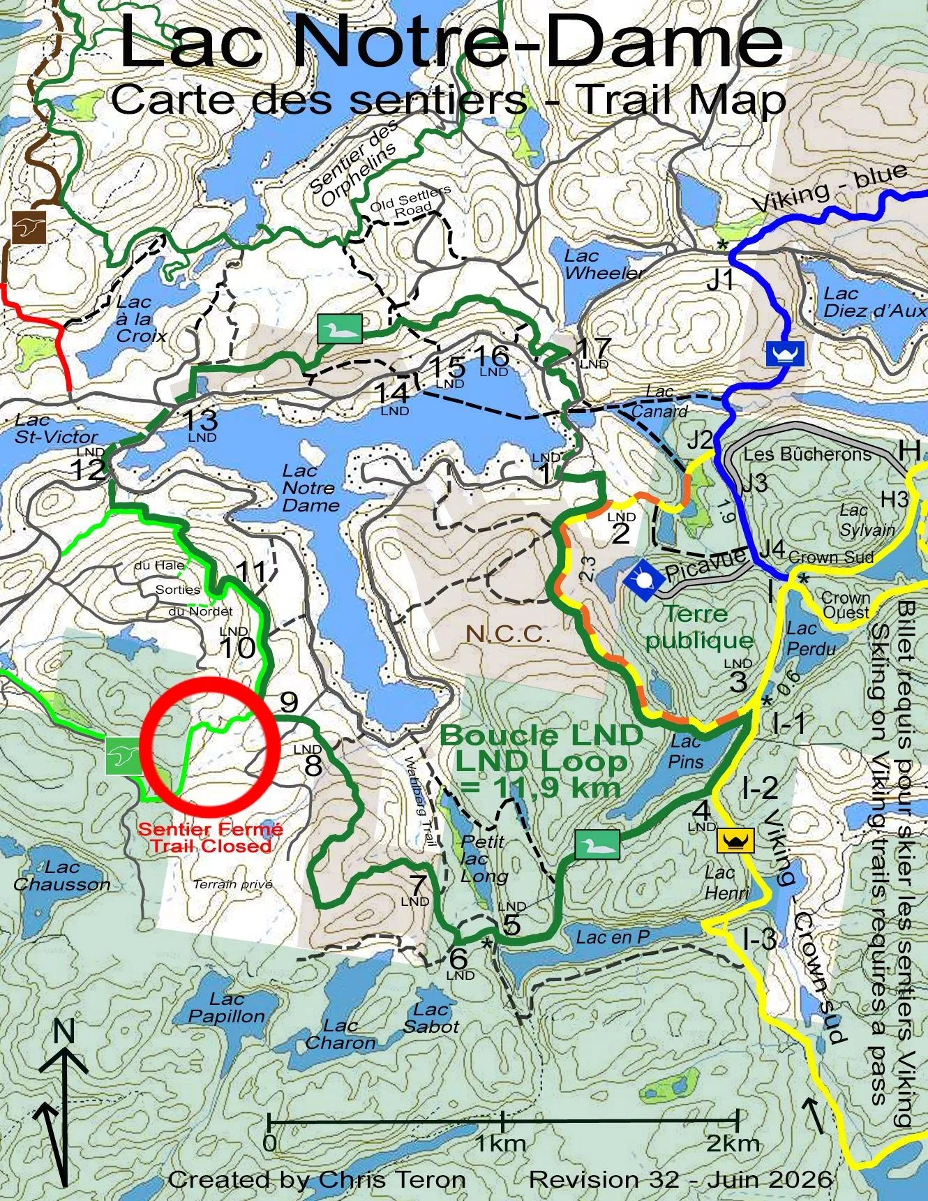 Nouvelle carte des sentiers LND