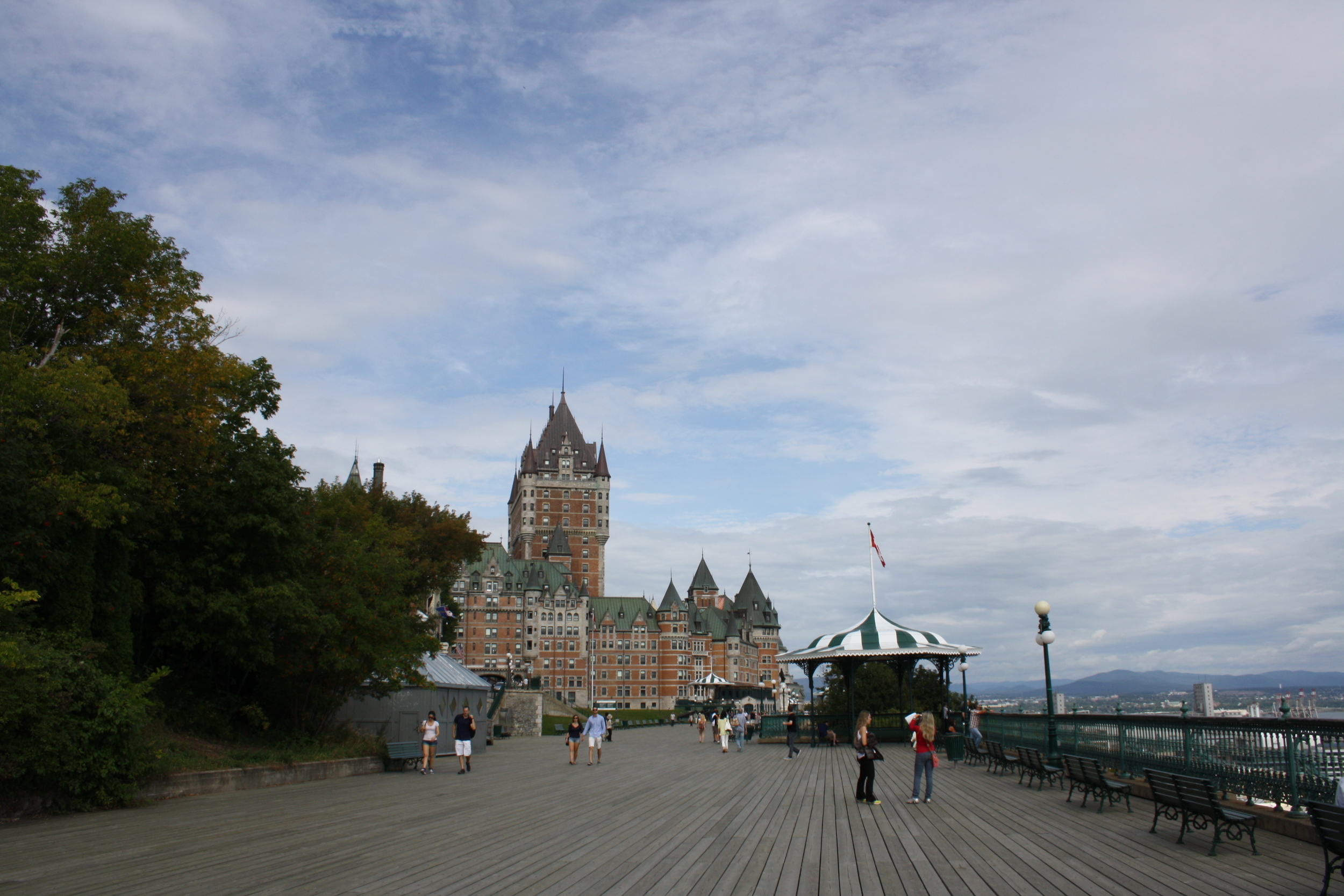 My view of the beautiful Terrasse Dufferin in Quebec City, Canada