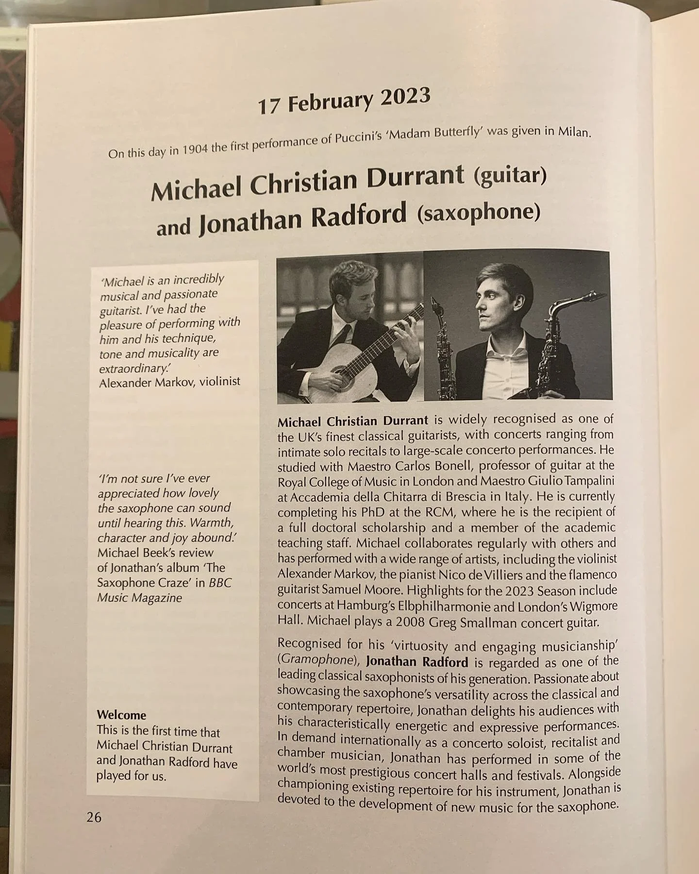 Sharing these programme notes from a recent performance alongside @jonradfordsax 🎷 Many thanks to @bromsgroveconcerts for hosting such a memorable concert 🙏