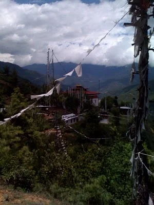 Wangduetse in the distance.