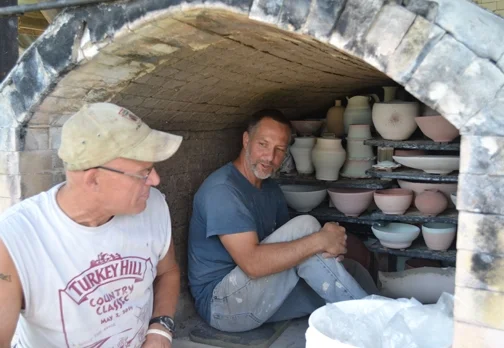 Loading the kiln.