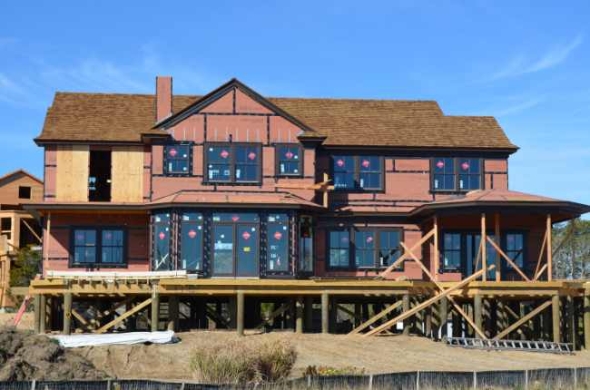 Sunset Green Home's 1/2" ZIP System sheathing with integrated water resistive barrier