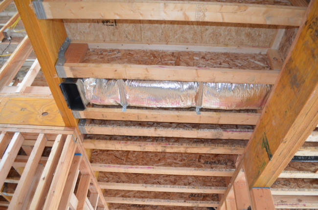 Short duct run sized for required air flow.