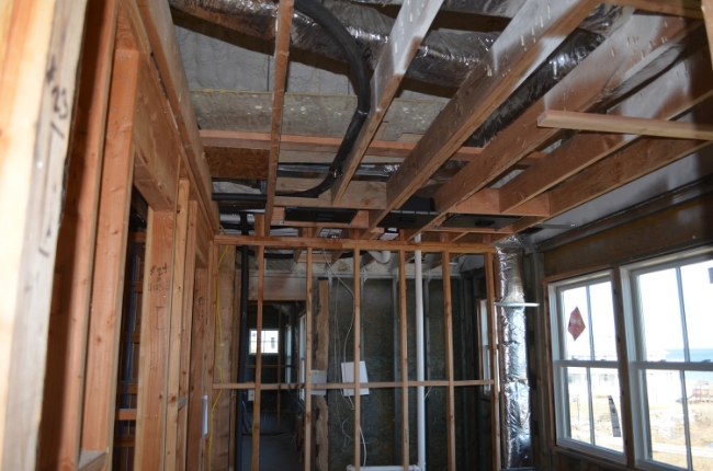 Wall washers in second floor uninsulated ceiling