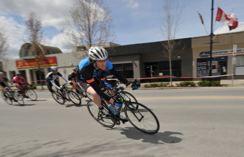 Local Ride Racing's Steve Devantier of Pitt Meadows contests the Town Core Crit. Photo: Paul Craig