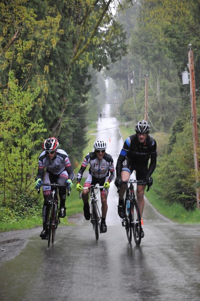 The Cat 1/2 Men's breakaway during the 2013 Thorn Hill Road Race. Photo: Paul Craig