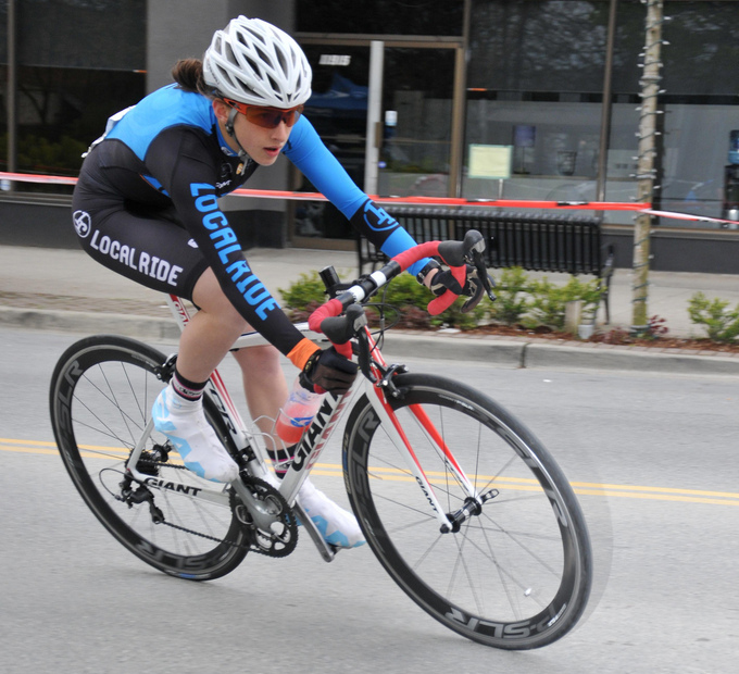 Local Ride Racing's Maggie Coles-Lyster of Maple Ridge has her sights set on the Cat 3/4 Women's win. Photo: Paul Craig