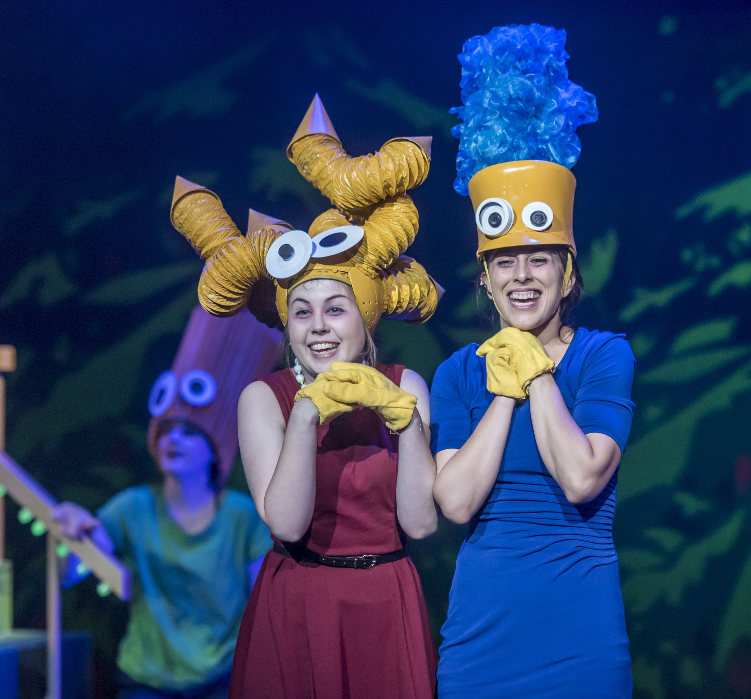  As Marge Simpson in the third act of  Mr. Burns, a post-electric play  at Krannert Center for the Performing Arts. &nbsp; With Ellen Magee as Lisa Simpson (and Allie Wessel as Marge Simpson in the background).&nbsp;Written by Anne Washburn. Directed