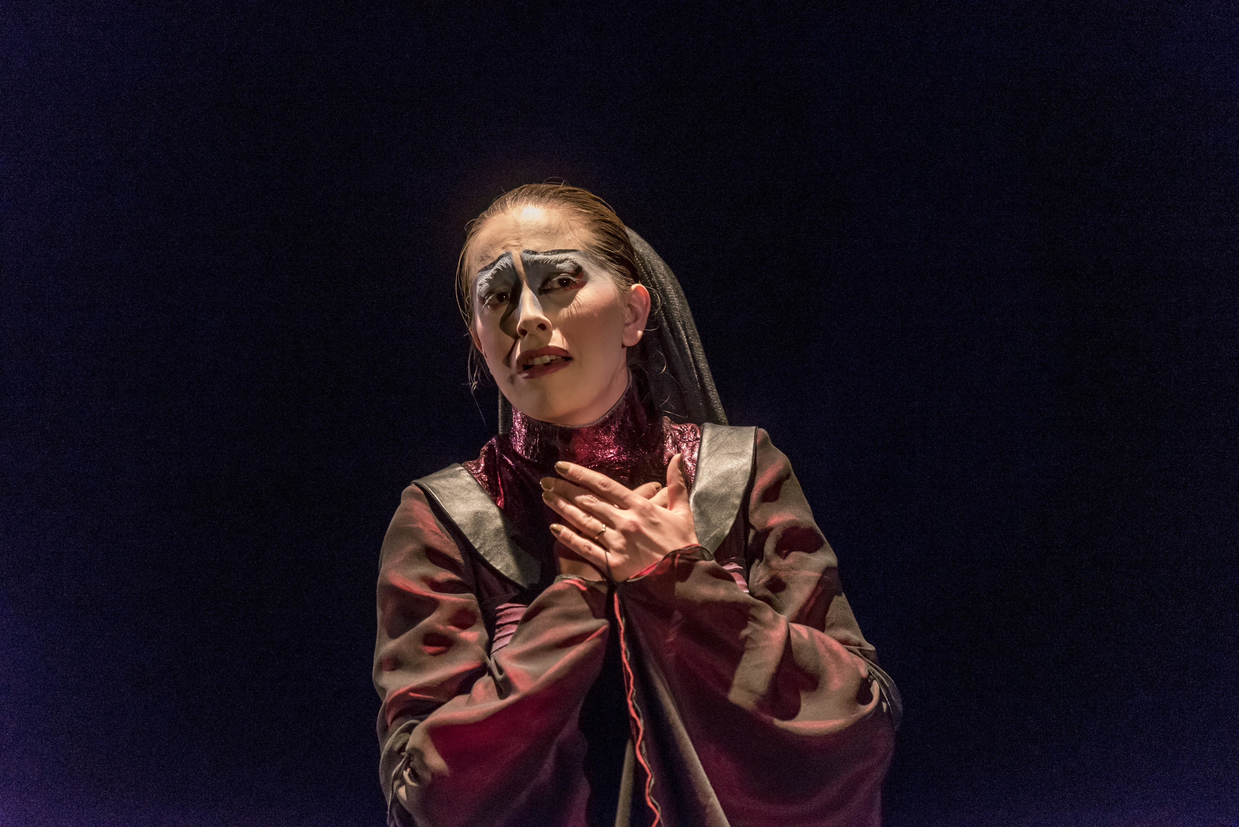  As Emilia in  Iago's Plot  at Krannert Center for the Performing Arts. Conceived and directed by Shozo Sato.&nbsp;Written by Leslie Baker, Robert Clingan, Carl Freundel, and Robert Moor, and supervised by Juanita Rockwell. Choreography by Philip Joh