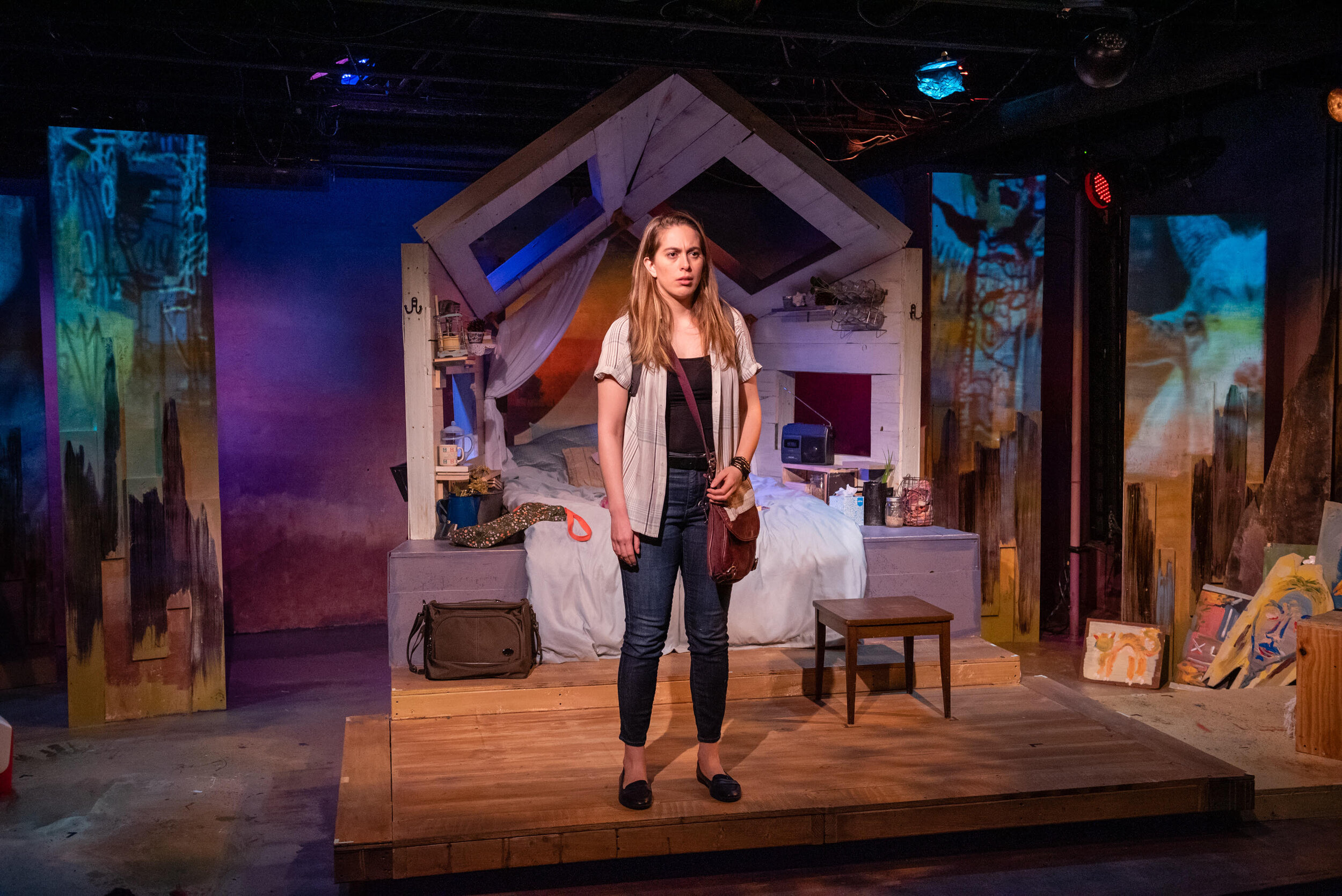  As Alice in Alabaster by Audrey Cefaly. National New Play Network Rolling World Premiere at 16th Street Theatre, Berwyn, IL. Directed by Ann Filmer. Scenic design by Sydney Lynne. Lighting design by Benjamin White, USA. Costume design by Rachel Sypn