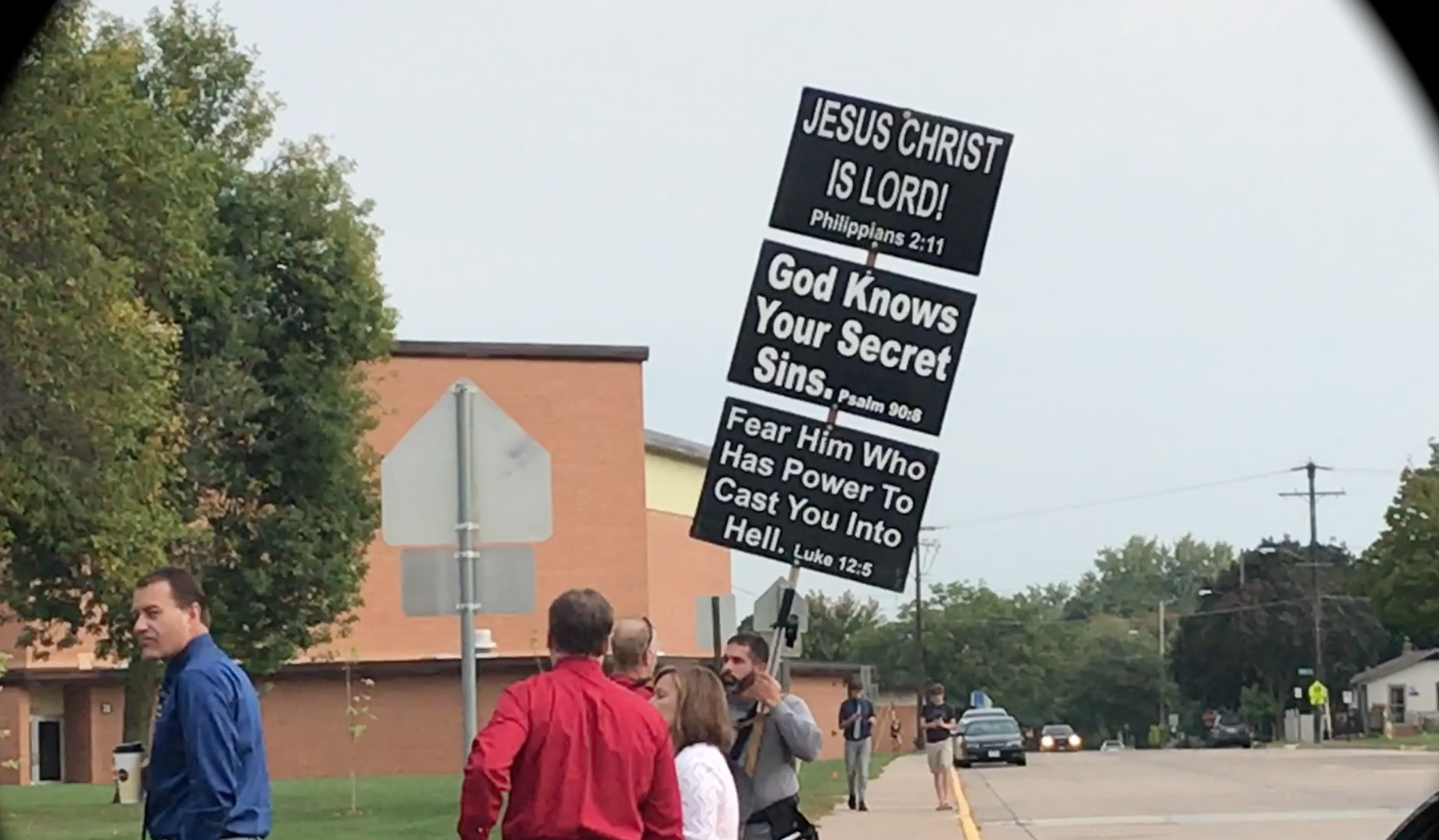 West Protestors Parade Sidewalks