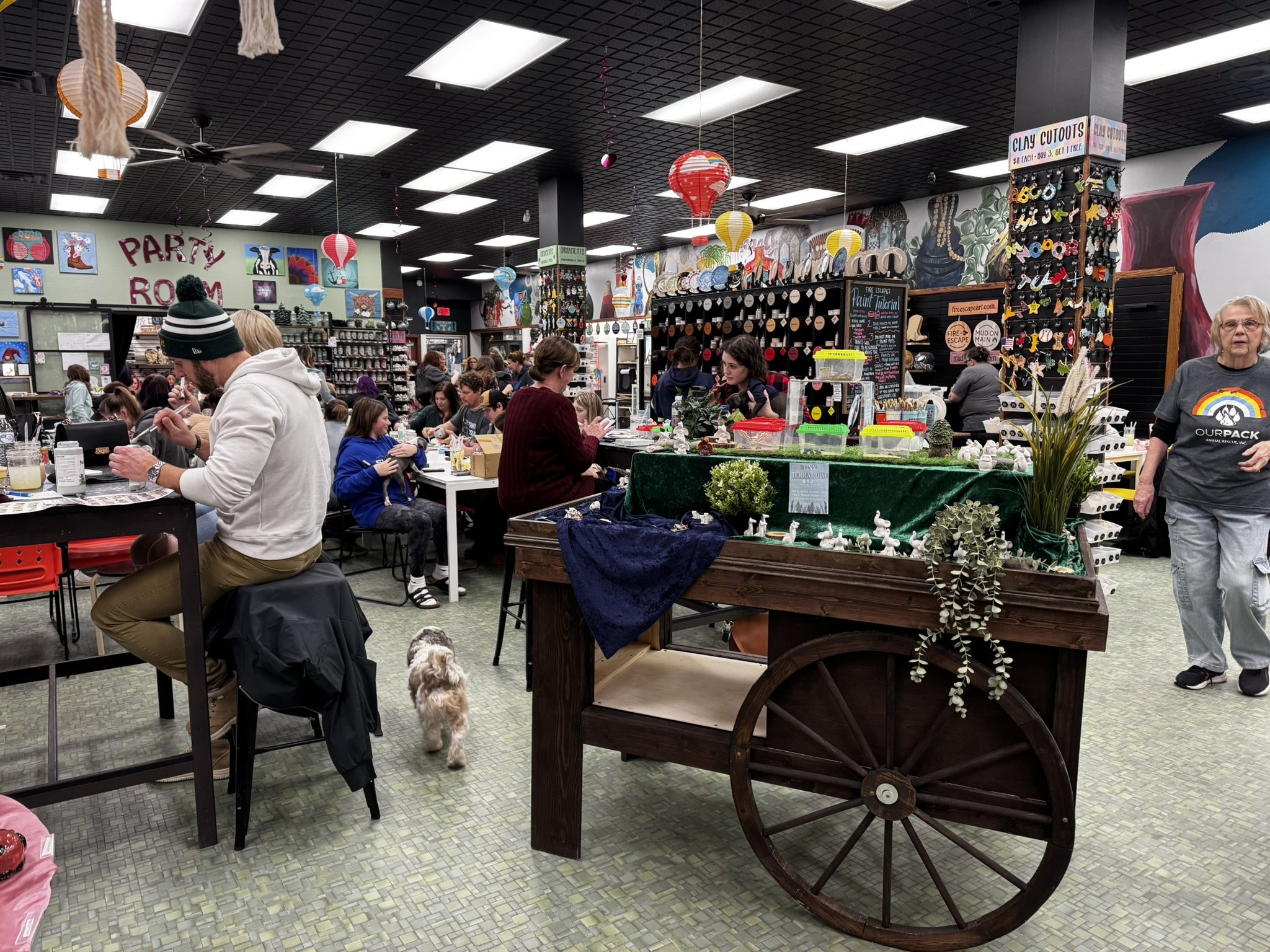 Fire Escape opens doors to canine coloring through painting with puppies night