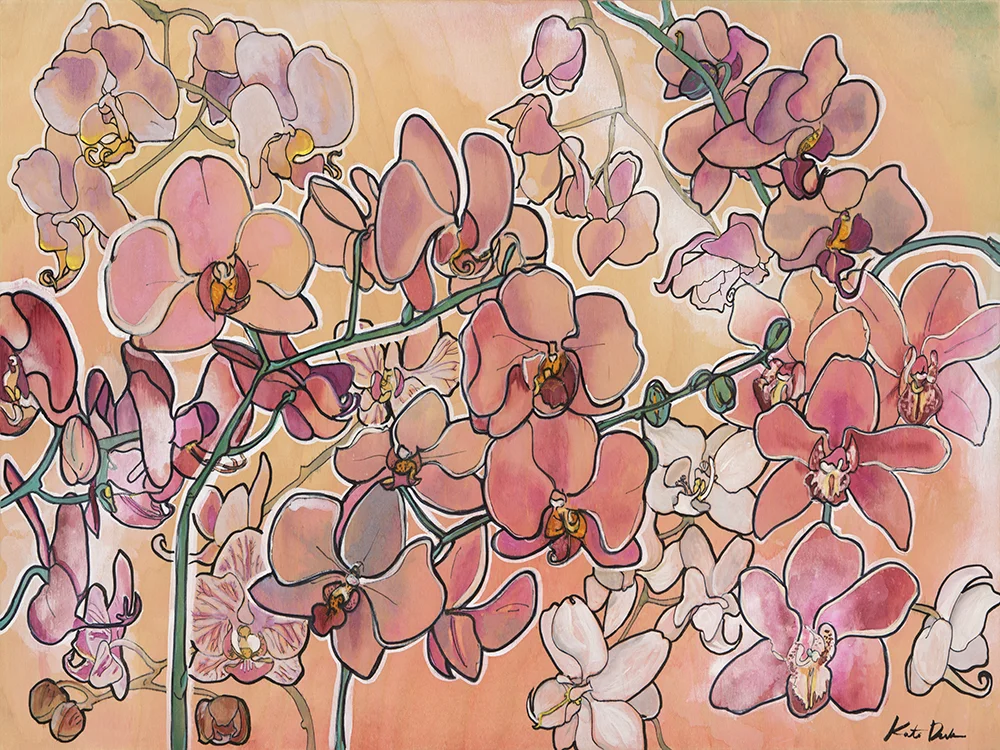 Orchids in Your Favor 18x24 wood panel