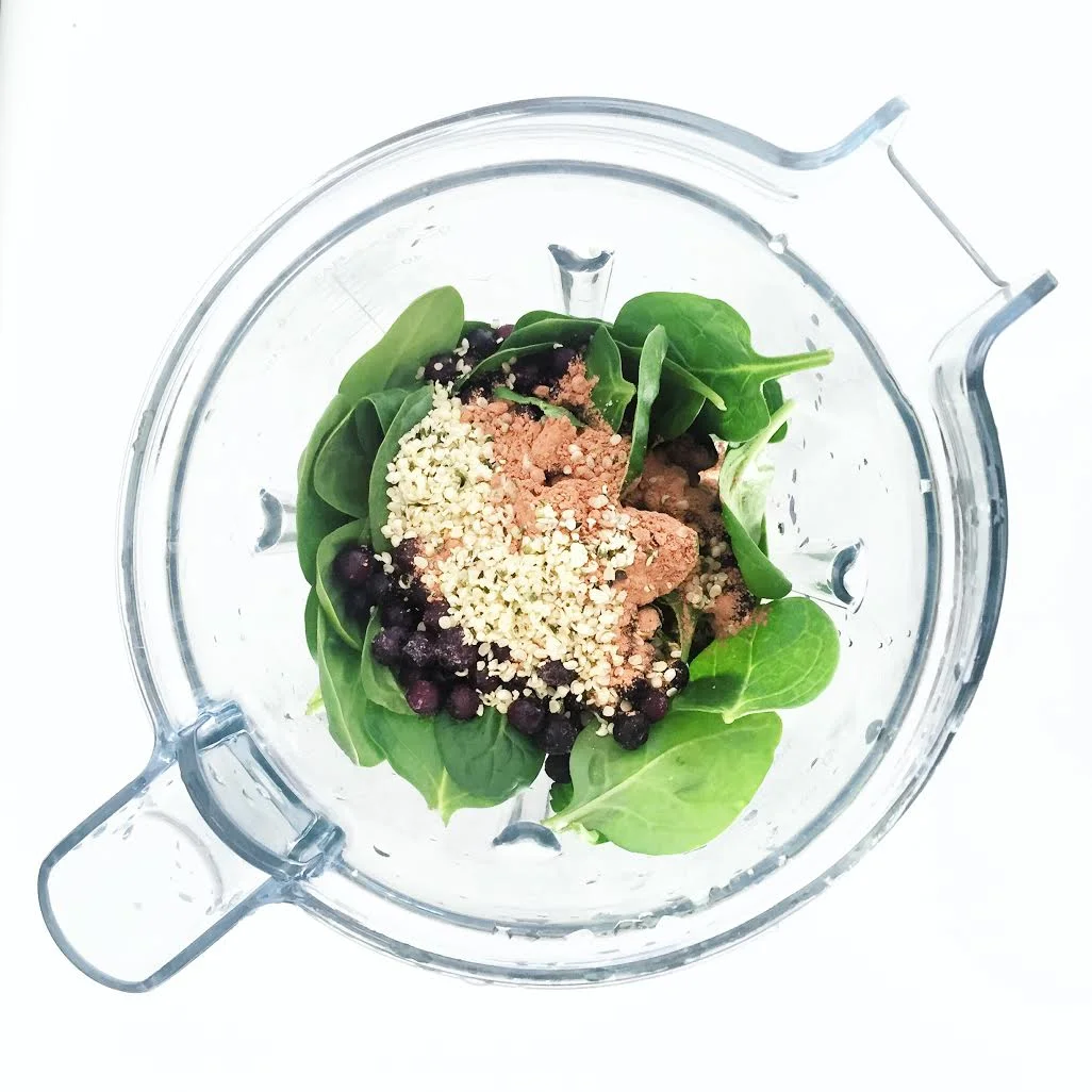 Blueberry + Spinach + Cacao Smoothie — The Naked Fig
