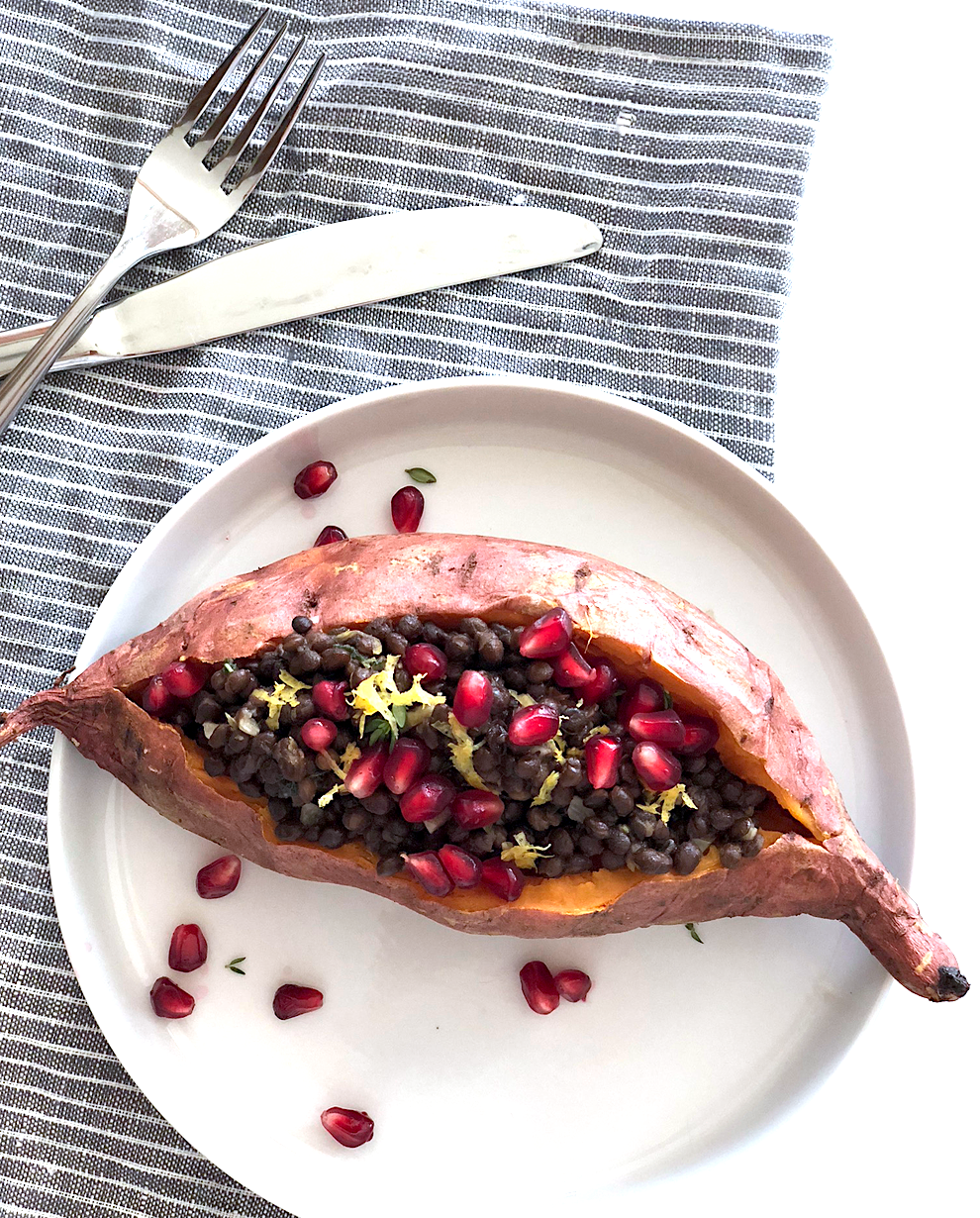 Lentil Stuffed Sweet Potatoes