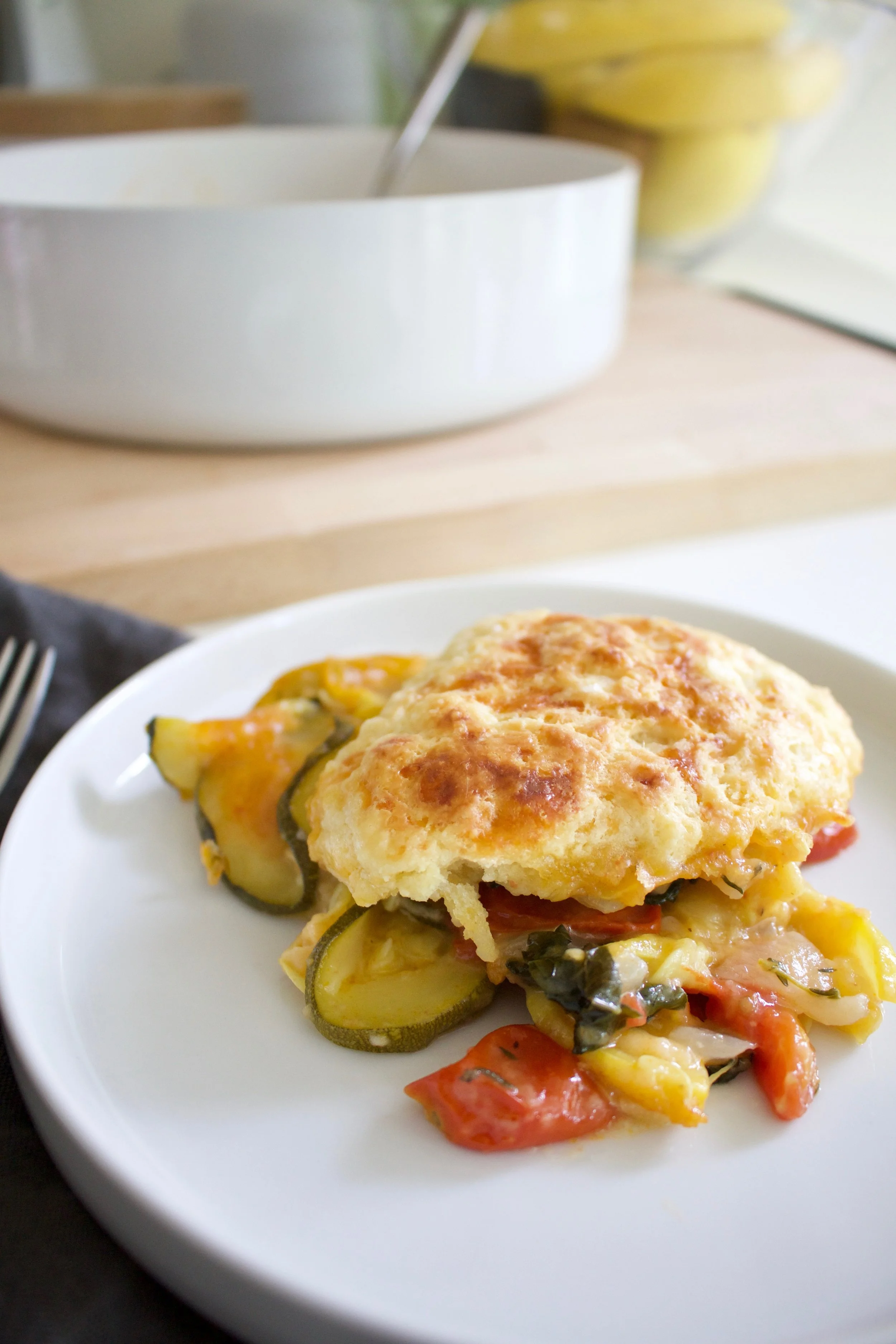 Southern Vegetable Cobbler with Cheddar Biscuits
