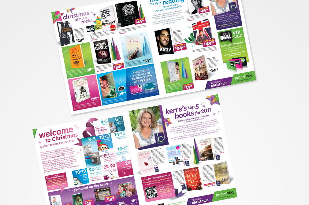  In late 2011 Paper Plus undertook the final stages of it’s rebrand which meant a refresh and rethink of all their&nbsp;printed collateral.  The first mailer to get this new treatment was Xmas 2011.Paper Plus noticed a 15% increase in sales over 2010