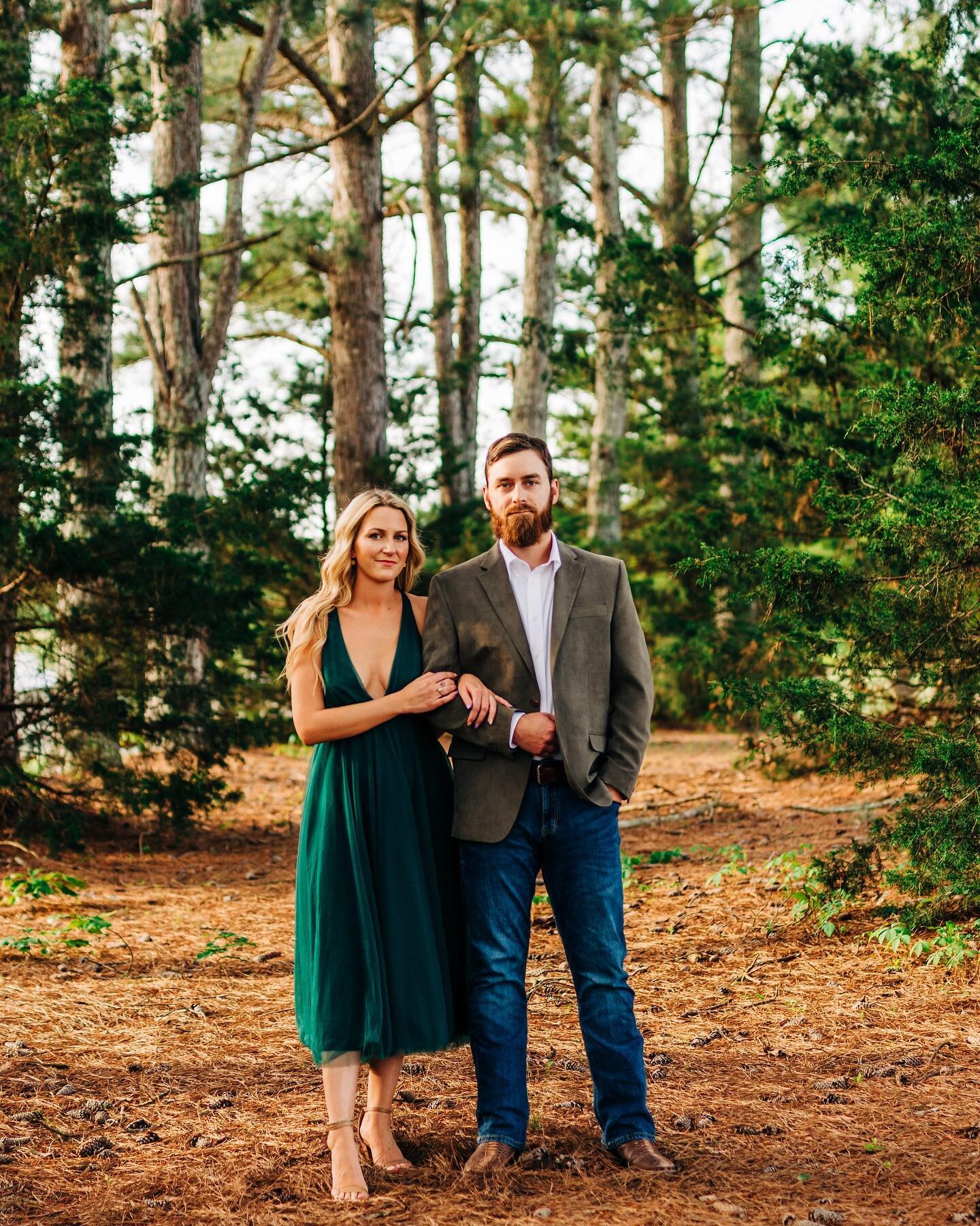 A moment for the dress. 🤩Cruising around the property that these two are going to get married on has us so excited for their wedding in July! Such a fun evening &amp; such a sweet couple. 🫶🏼