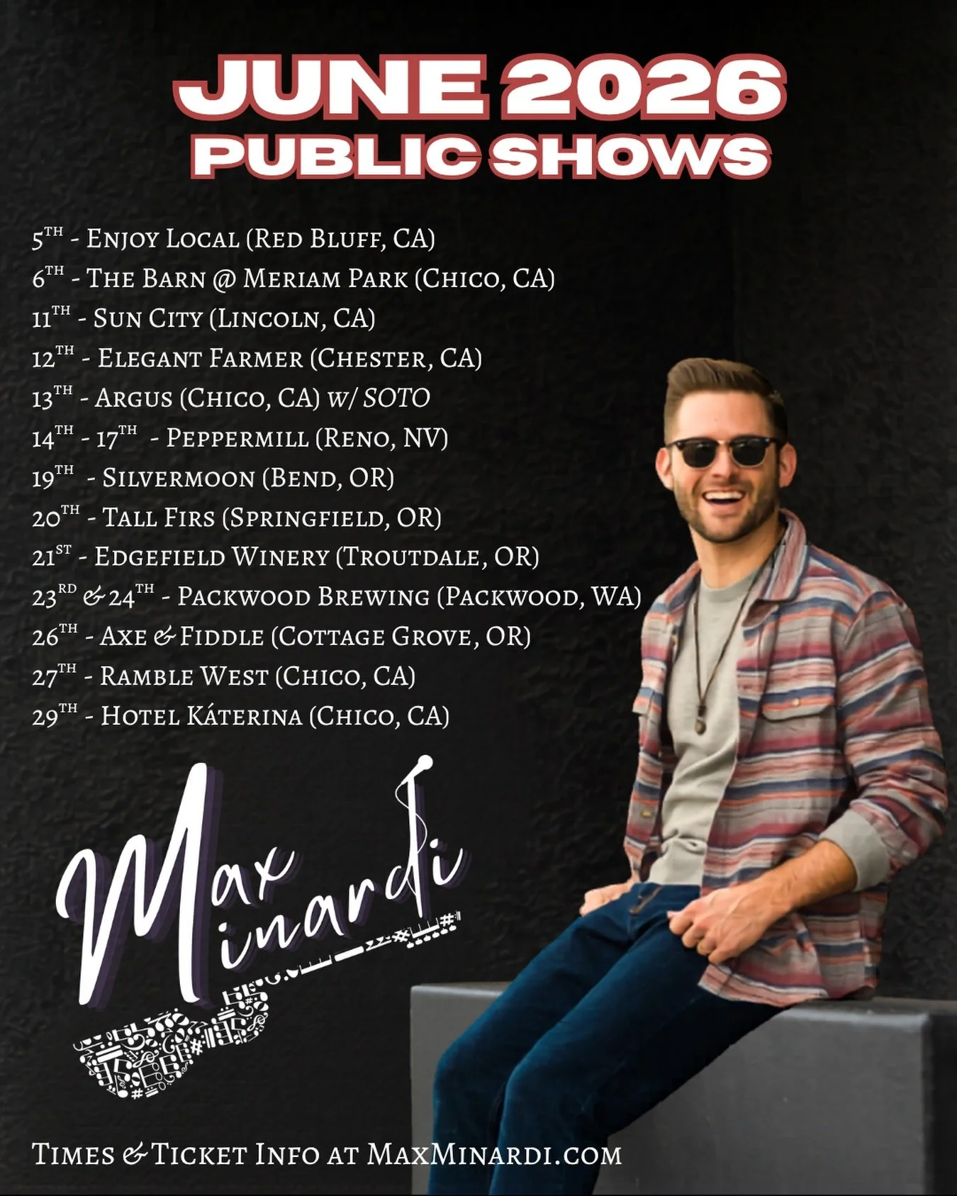 Hitting the road a couple of times this month and playing a pretty decent mix of original music shows and cover shows. Come on out and say hello if any of that suits your fancy. See you out there!