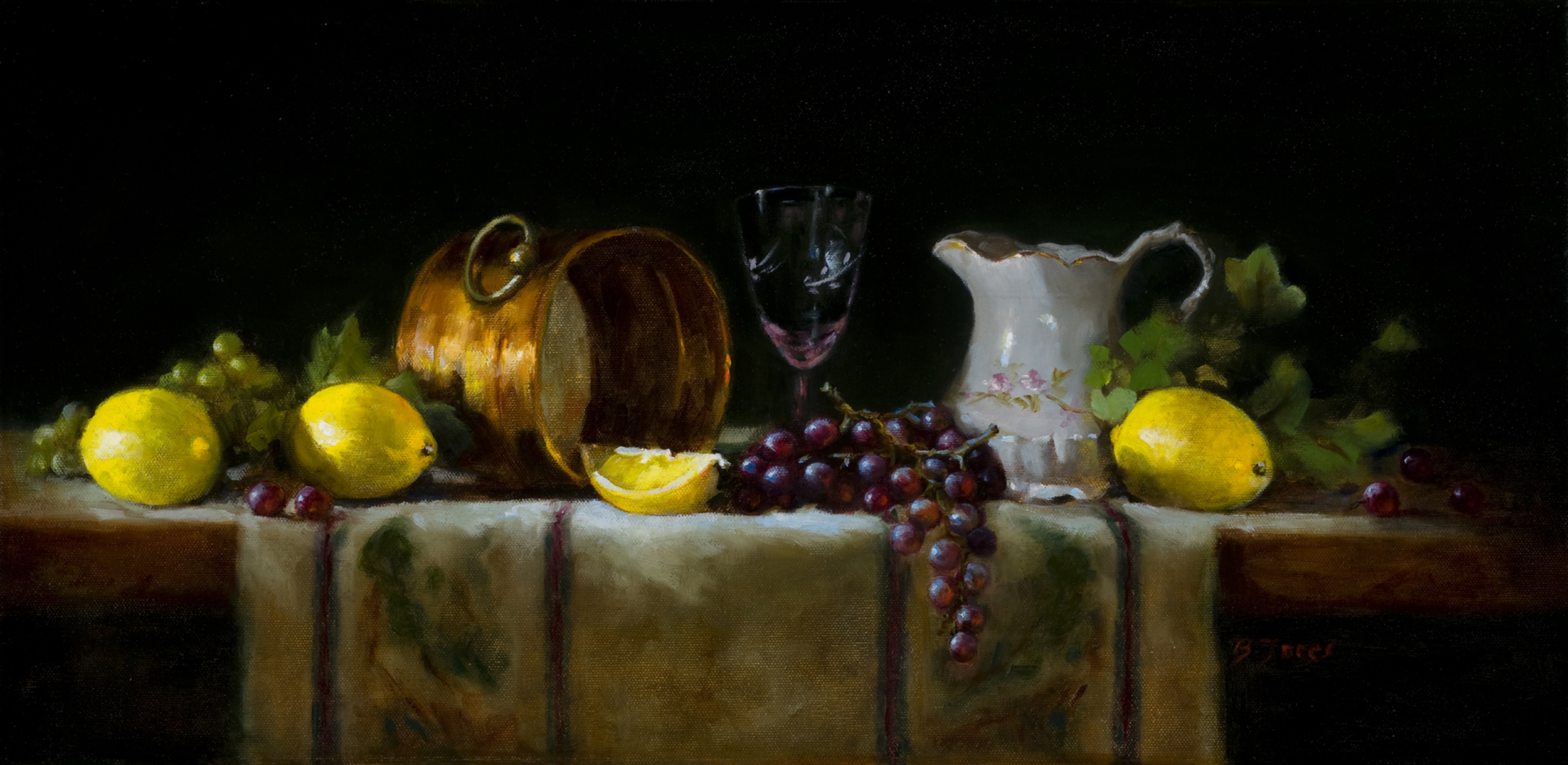 Still Life with Copper and Lemons-12x24-oil on linen-Barbara A Jones.jpg