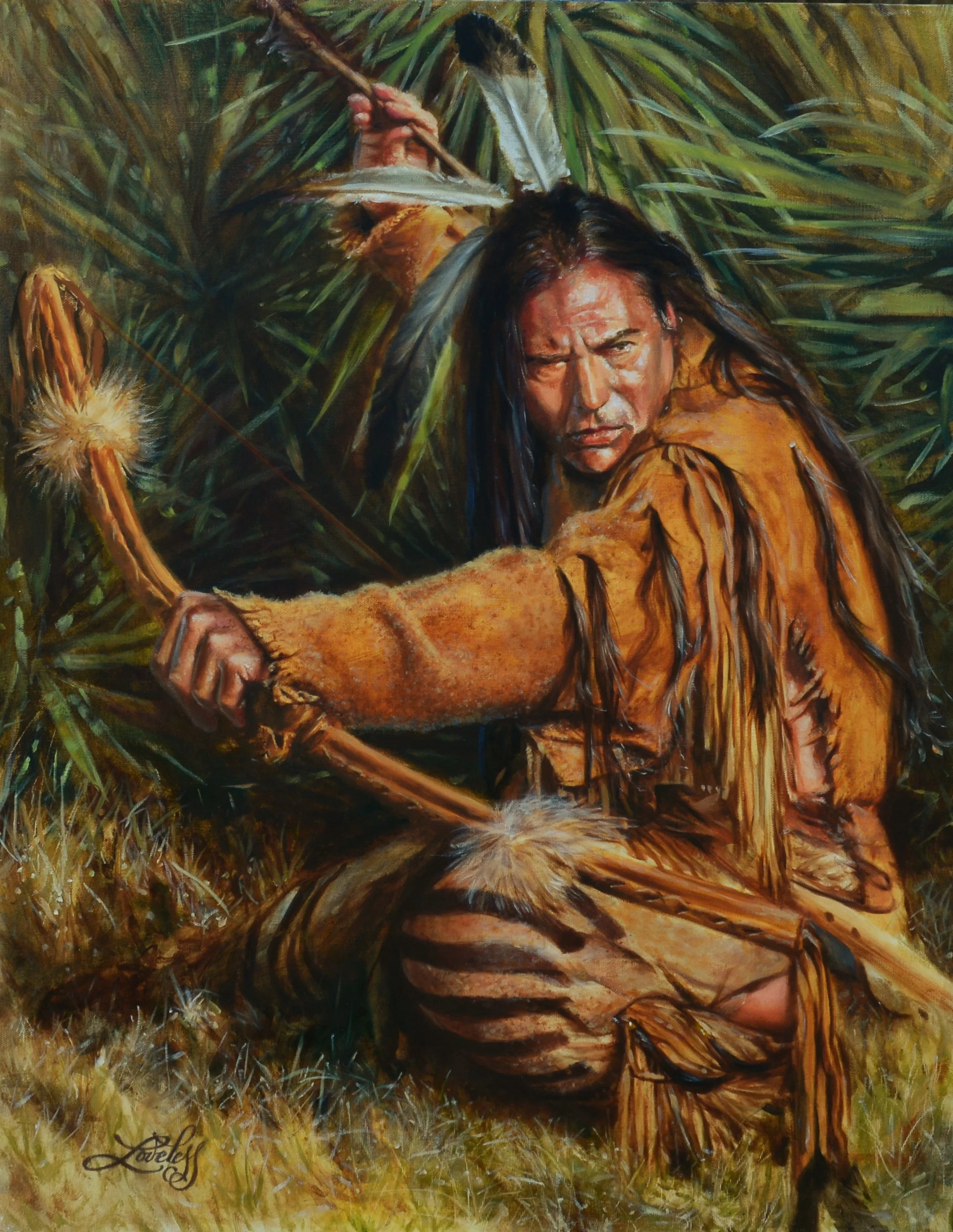 HM "Eagle Wolf" James Loveless Oil on Canvas