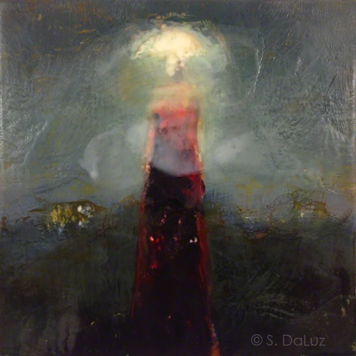 Messenger 2 Encaustic, 12" x 12"