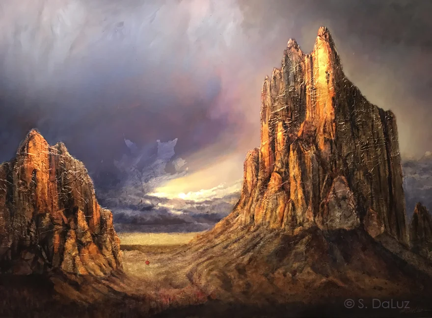 Desert Song oil, metal leaf on panel, 40" x 60"