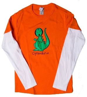 Orange and White Long Sleeve Raglan Shirt