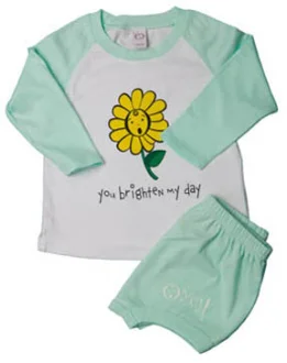 Honeydew Long Sleeve Raglan Shirt with Matching Diaper Cover