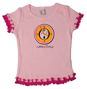 Pink Girl's Lettuce Edge Short Sleeve Top