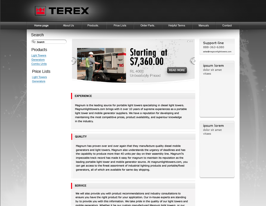 Terex Site Redesign
