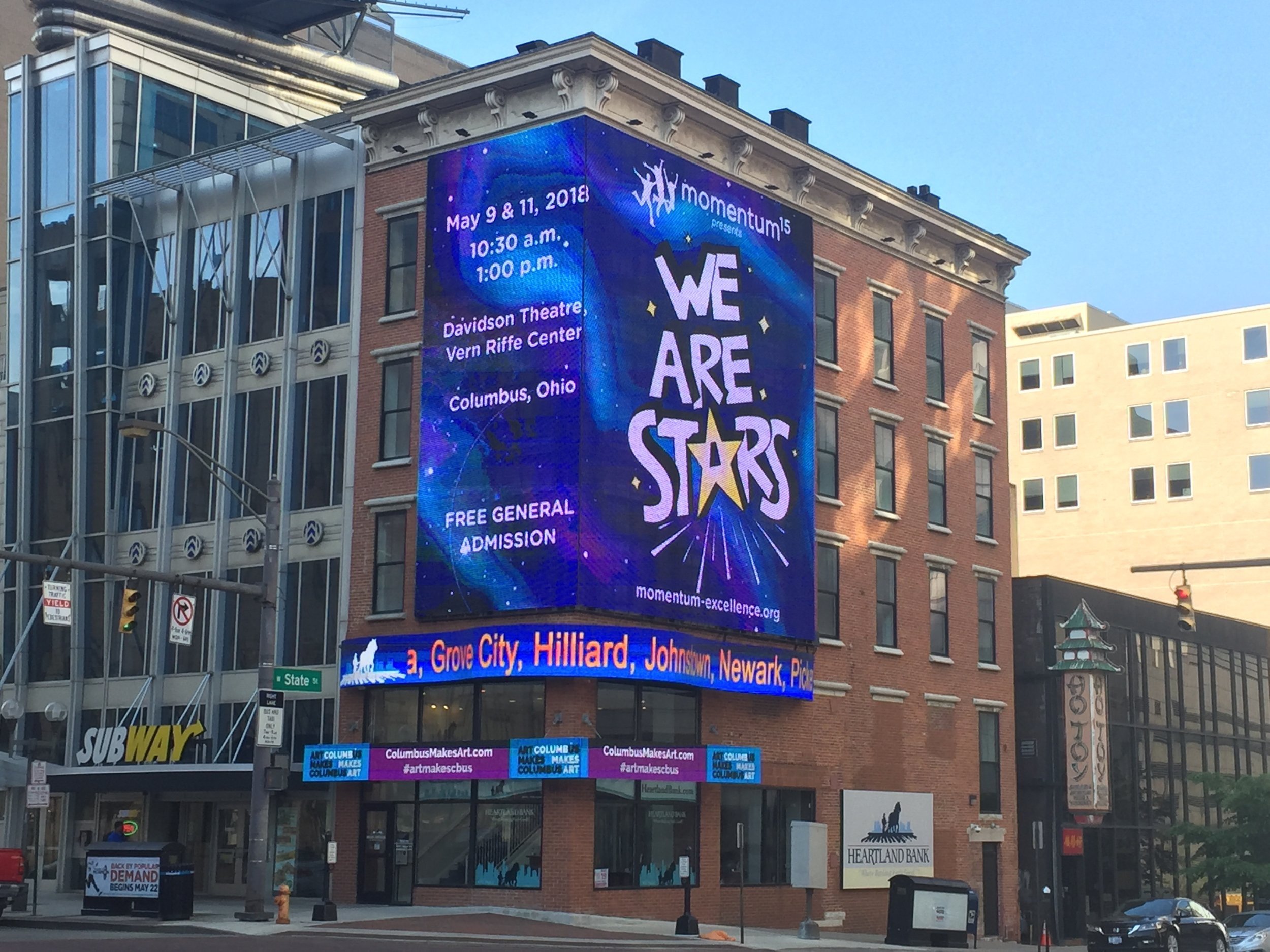 'We Are Stars' show digital ad at downtown Broad and High