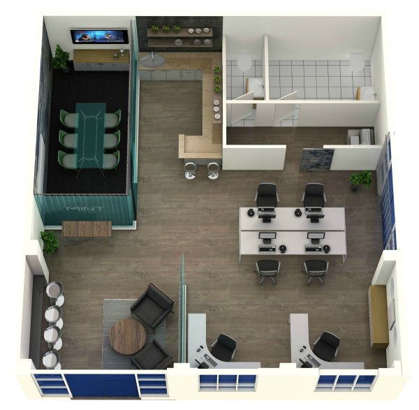 3D Floorplan of proposed office
