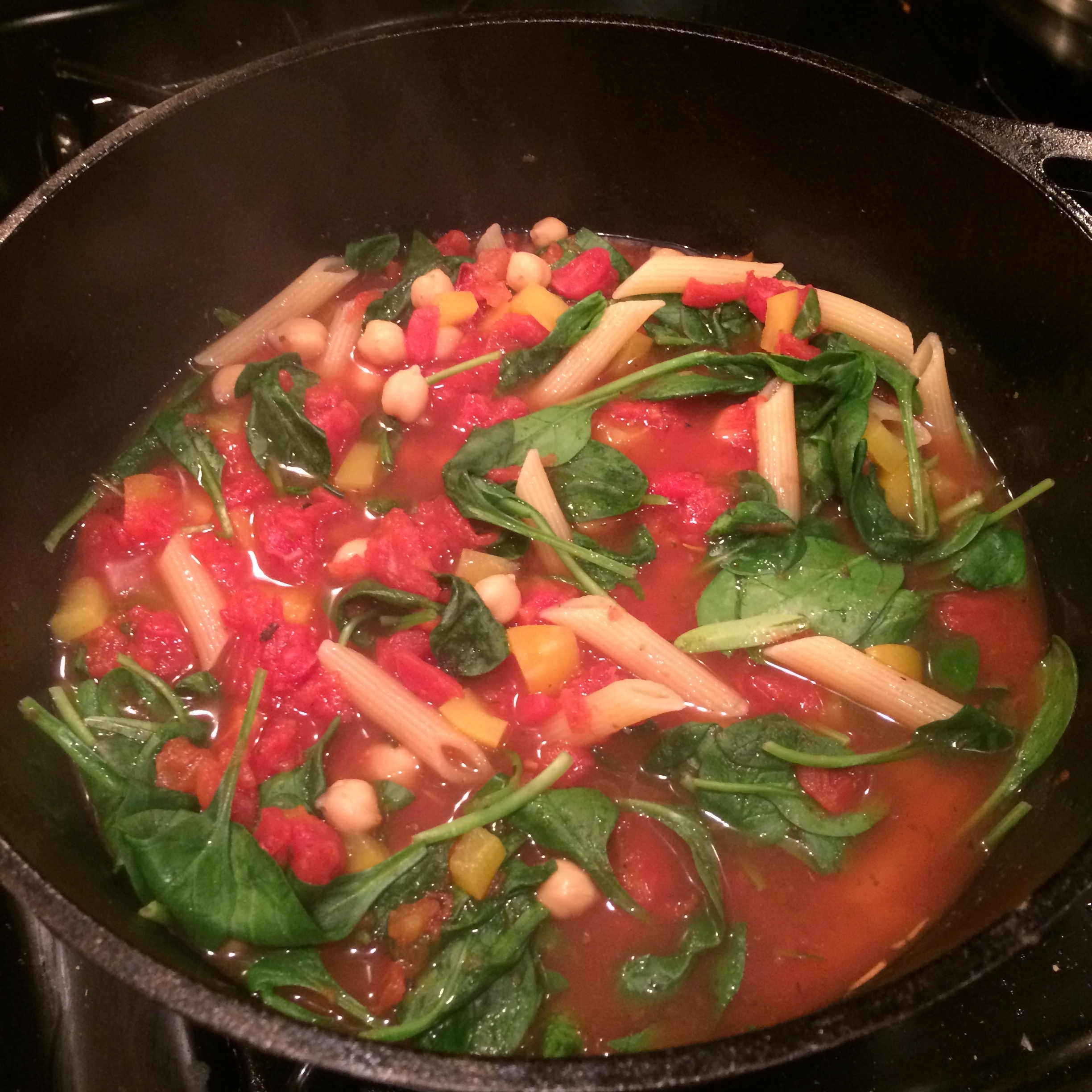Spinach added before serving