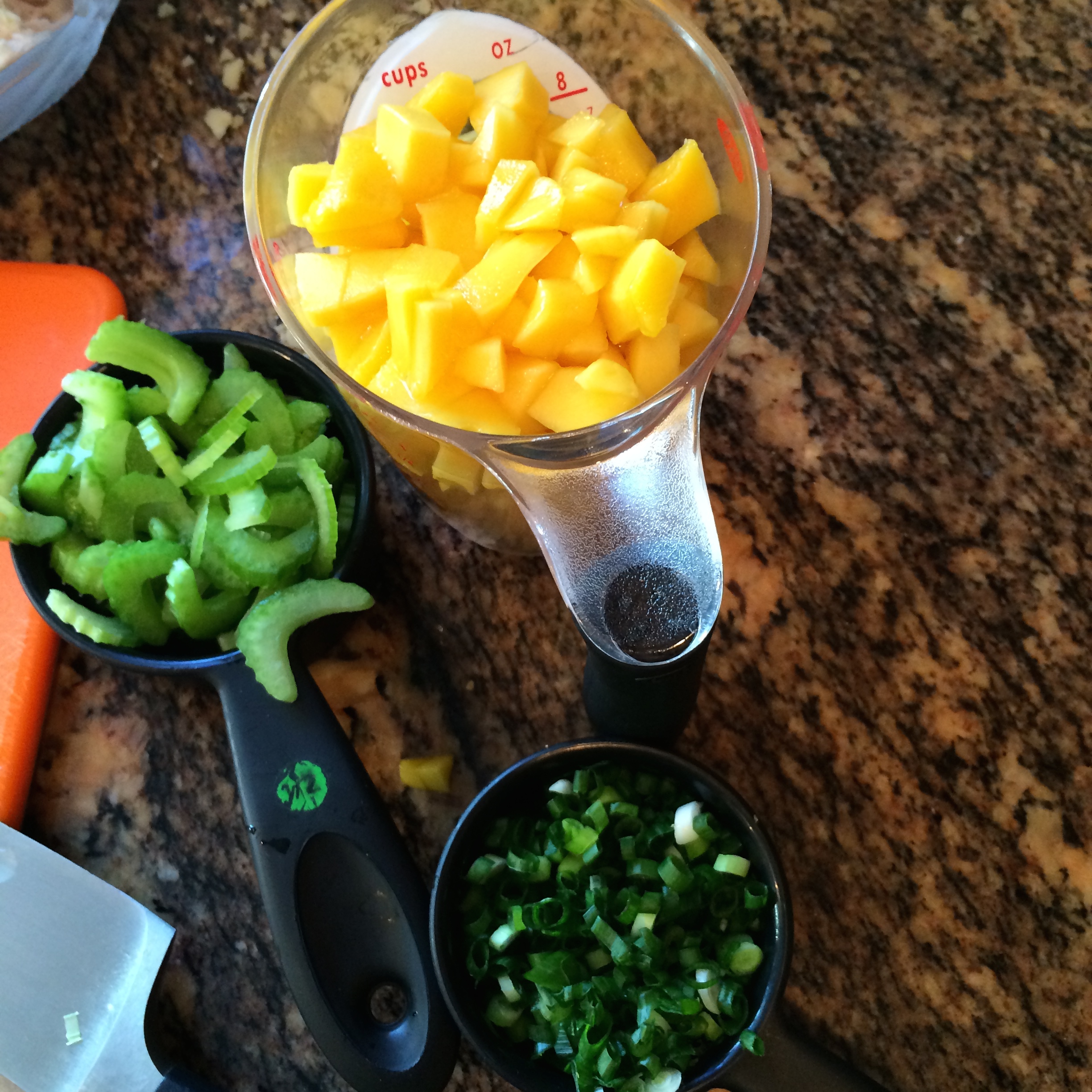 Mango, celery, green onions