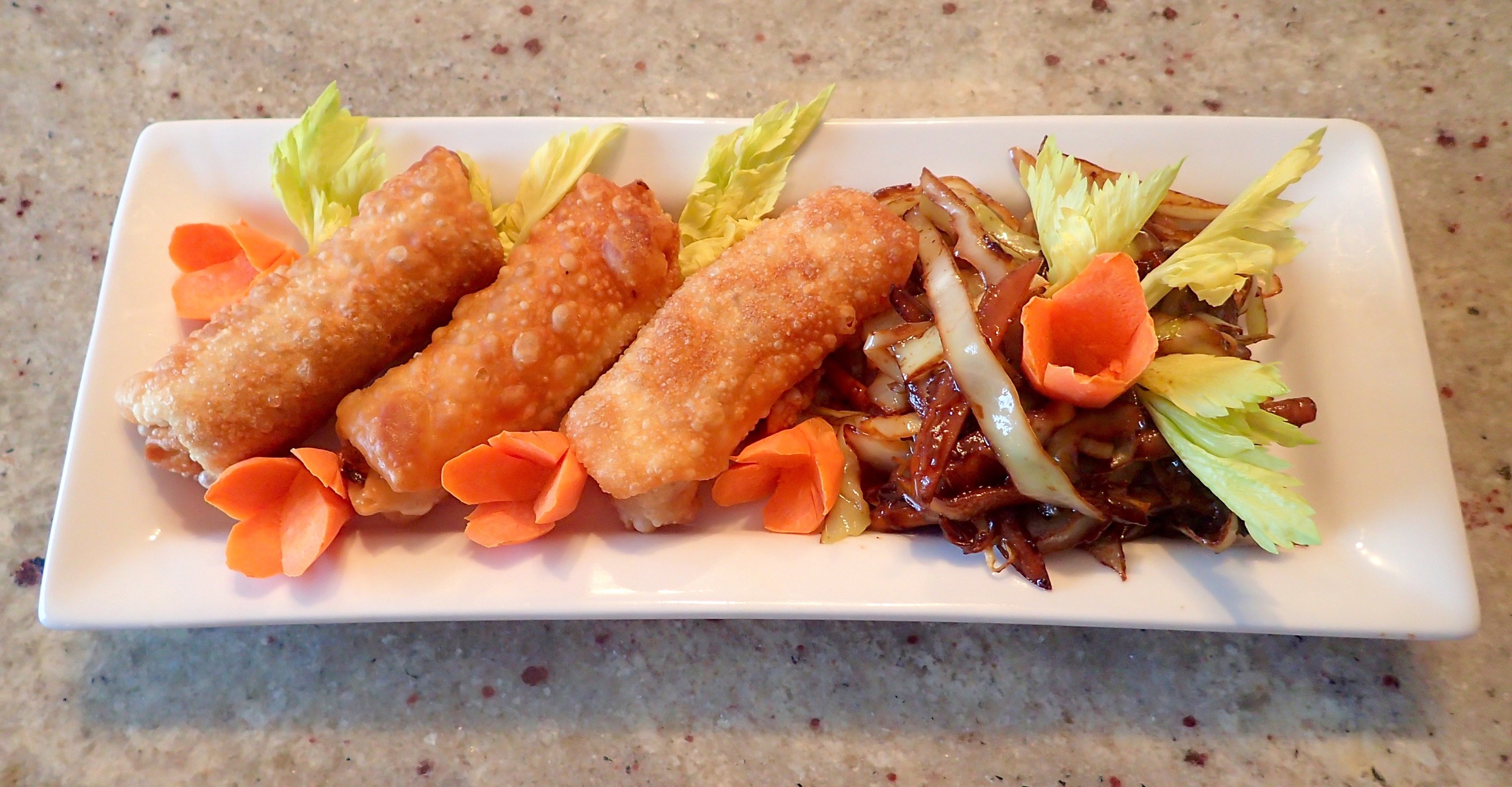Homemade vegetarian spring rolls