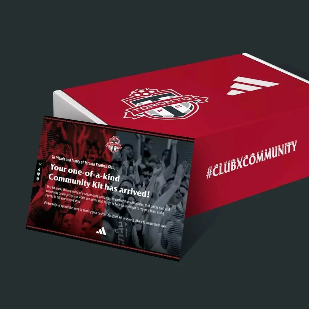 Part of the Starting XI campaign included gifting customized @torontofc community kits to players, local influencers, and other key people, and I was tasked with creating the designs for each, for example...

I combined a watercolour Italian flag wit