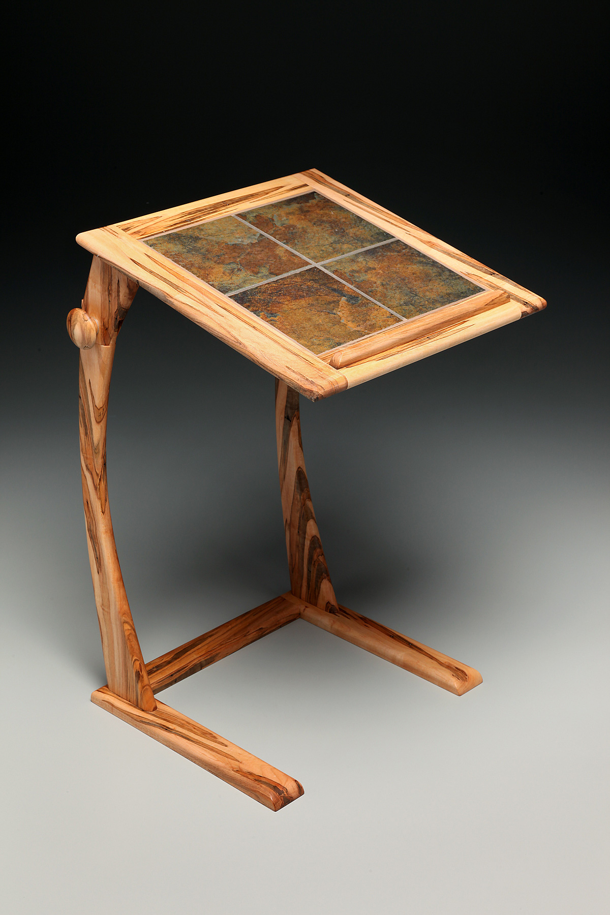 Laptop Sofa Table Ambrosia Maple with Tiles 26"h x 16"w x 16"d