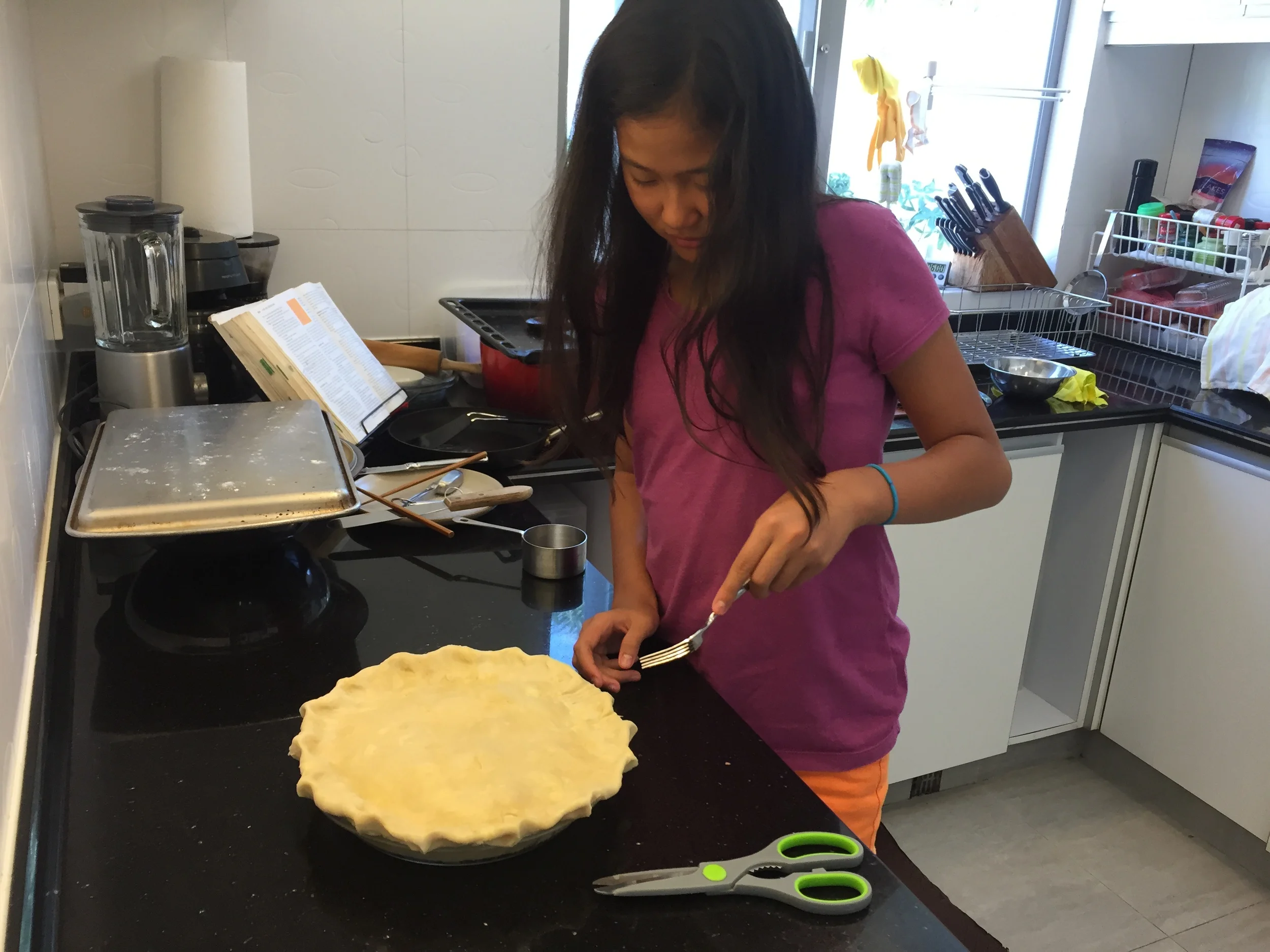 The pie was likely all the more beckoning because Claudia had helped make it!